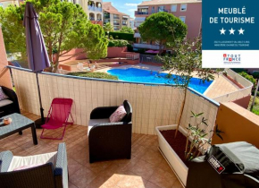 Coeur de Fréjus, L'AMPHITHÉÂTRE, appartement 3 pièces climatisé, terrasse, barbecue, piscine & parking